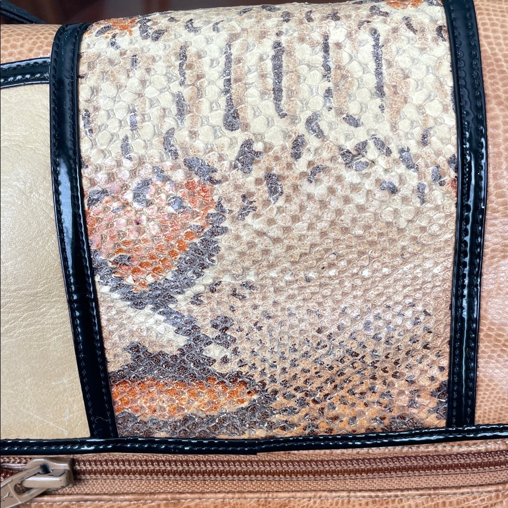 Vintage Patchwork Exotic Leather & Patent Crossbody Bag - - Picture 9 of 11